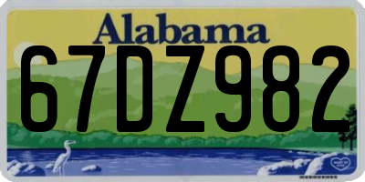 AL license plate 67DZ982