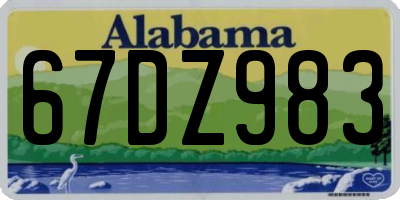 AL license plate 67DZ983