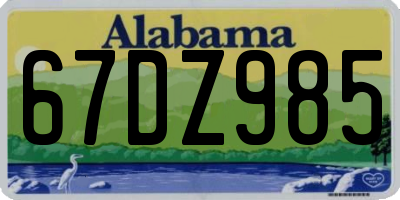 AL license plate 67DZ985