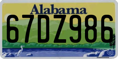 AL license plate 67DZ986