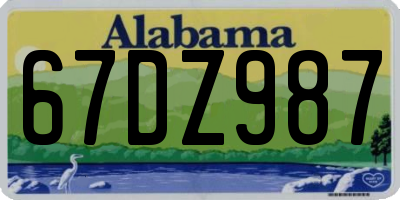 AL license plate 67DZ987