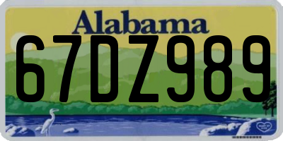 AL license plate 67DZ989