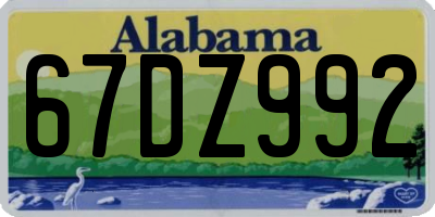 AL license plate 67DZ992