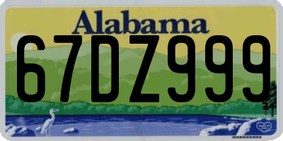 AL license plate 67DZ999