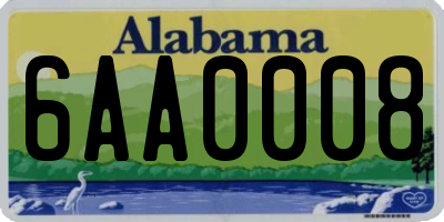 AL license plate 6AA0008