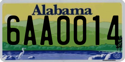 AL license plate 6AA0014