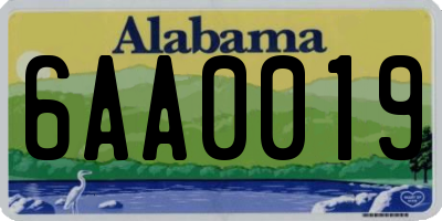 AL license plate 6AA0019