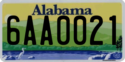 AL license plate 6AA0021