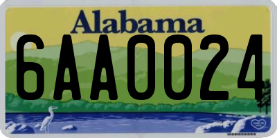 AL license plate 6AA0024