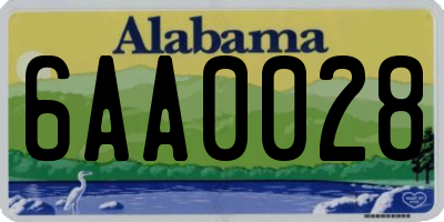 AL license plate 6AA0028
