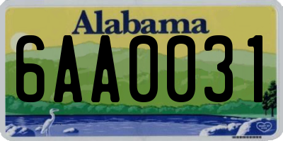 AL license plate 6AA0031