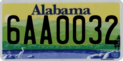 AL license plate 6AA0032