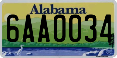 AL license plate 6AA0034
