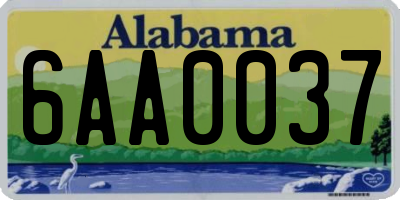 AL license plate 6AA0037
