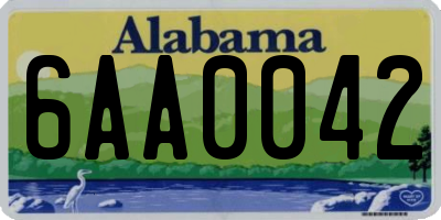 AL license plate 6AA0042