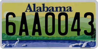AL license plate 6AA0043