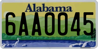 AL license plate 6AA0045