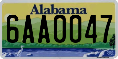 AL license plate 6AA0047