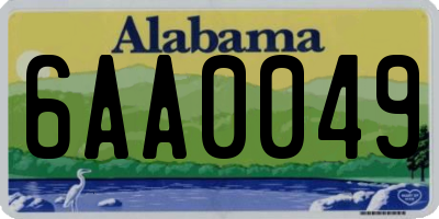 AL license plate 6AA0049