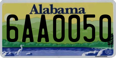 AL license plate 6AA0050