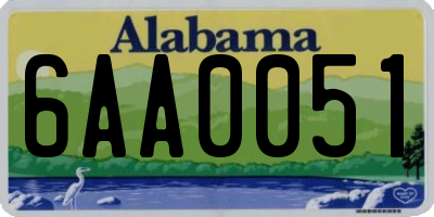 AL license plate 6AA0051