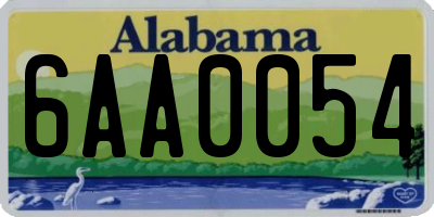 AL license plate 6AA0054