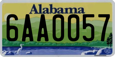 AL license plate 6AA0057