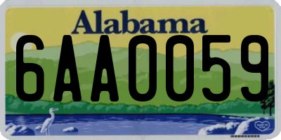 AL license plate 6AA0059