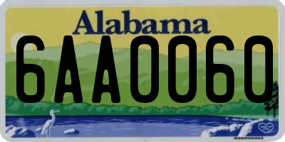 AL license plate 6AA0060