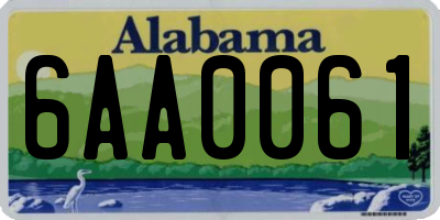 AL license plate 6AA0061