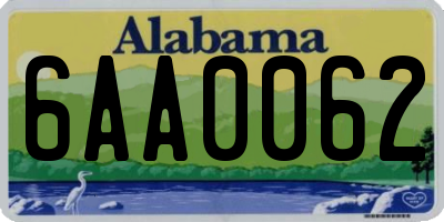 AL license plate 6AA0062