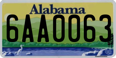 AL license plate 6AA0063