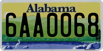 AL license plate 6AA0068