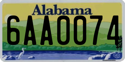AL license plate 6AA0074