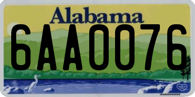 AL license plate 6AA0076