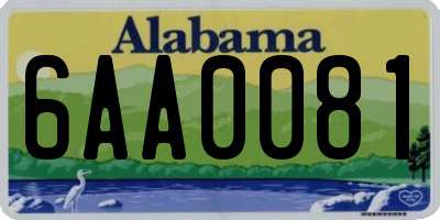 AL license plate 6AA0081