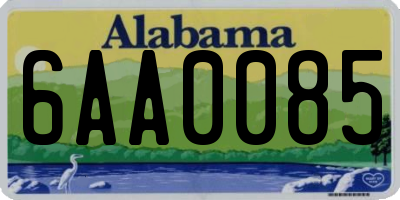 AL license plate 6AA0085