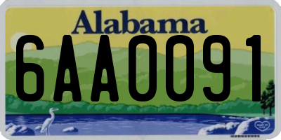 AL license plate 6AA0091
