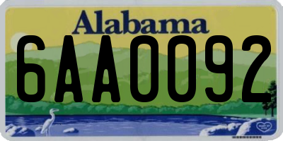 AL license plate 6AA0092
