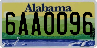AL license plate 6AA0096