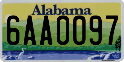 AL license plate 6AA0097