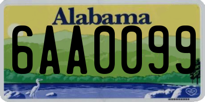 AL license plate 6AA0099