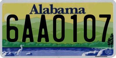 AL license plate 6AA0107