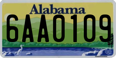 AL license plate 6AA0109