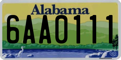 AL license plate 6AA0111
