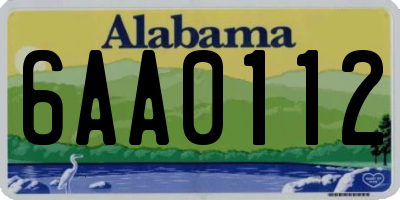 AL license plate 6AA0112