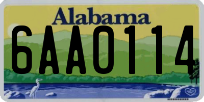 AL license plate 6AA0114