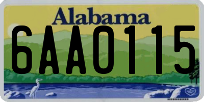 AL license plate 6AA0115