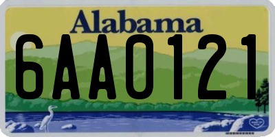 AL license plate 6AA0121
