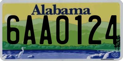AL license plate 6AA0124